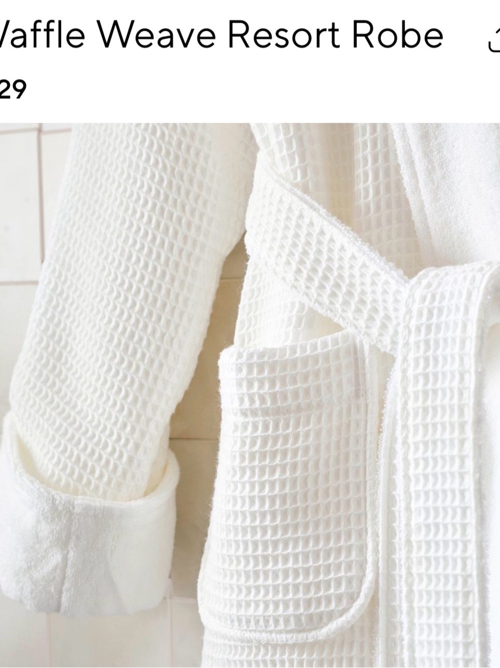 Pottery Barn Waffle Weave Resort Robe - Picture 3 of 9